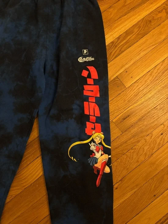 Primitive Unisex Navy Black Tie-Dye Sailor Moon Graphic Sweatpants - Picture 2 of 5